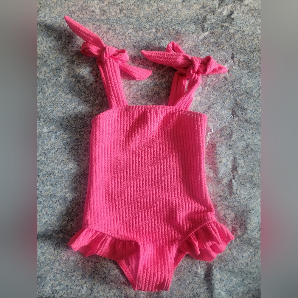 Amazon Hot Pink One Piece Bathing Suit Toddler Size 18-24 Mont… - Picture 10 of 11